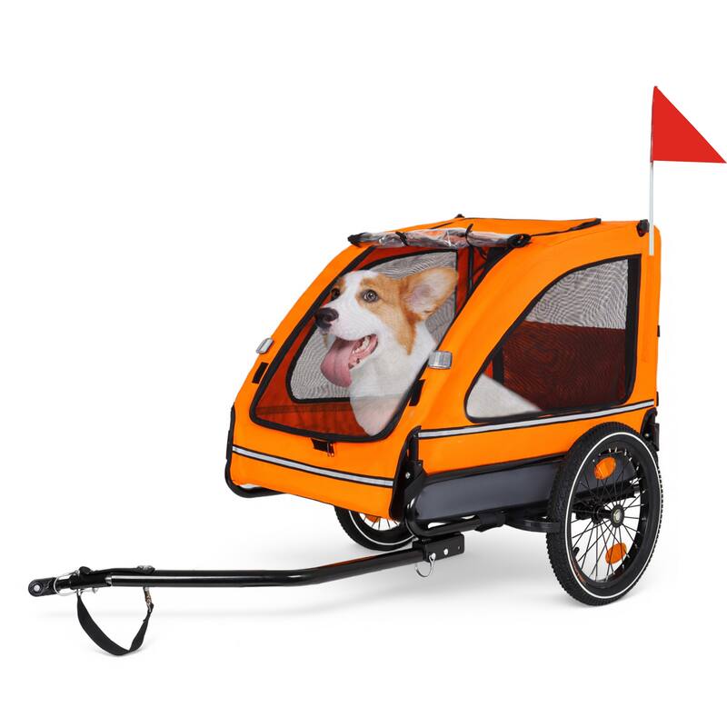 Pet Bike Trailer Dog Cart for Bicycle,Suitable for Small and Medium Pets, Easy Folding Cart Frame, Non-Slip Floor
