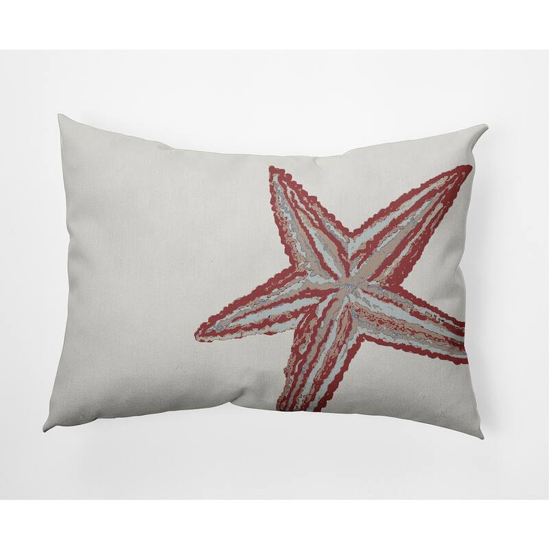 Large Starfish Nautical Decorative Indoor Pillow - Ligonberry Red - 14" x 20"