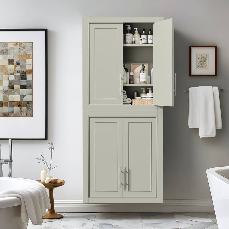 Classic Storage Cabinet with Adjustable Shelves - Grey