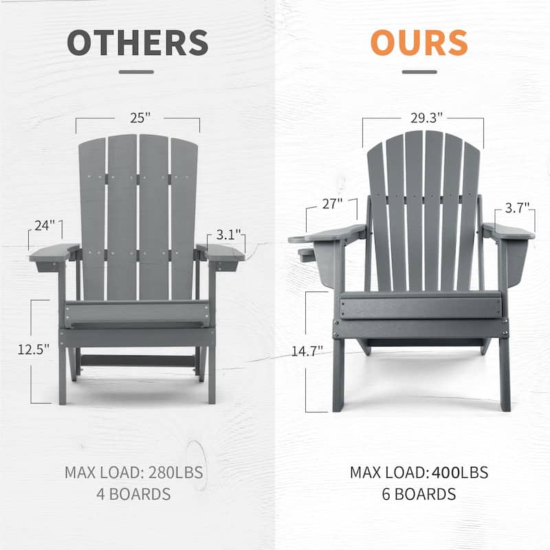 Vrakae Folding Adirondack Chair with Cup Holder