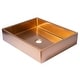 preview thumbnail 7 of 9, Rectangular Stainless Steel Sink with Rim in Rose Gold with Drain