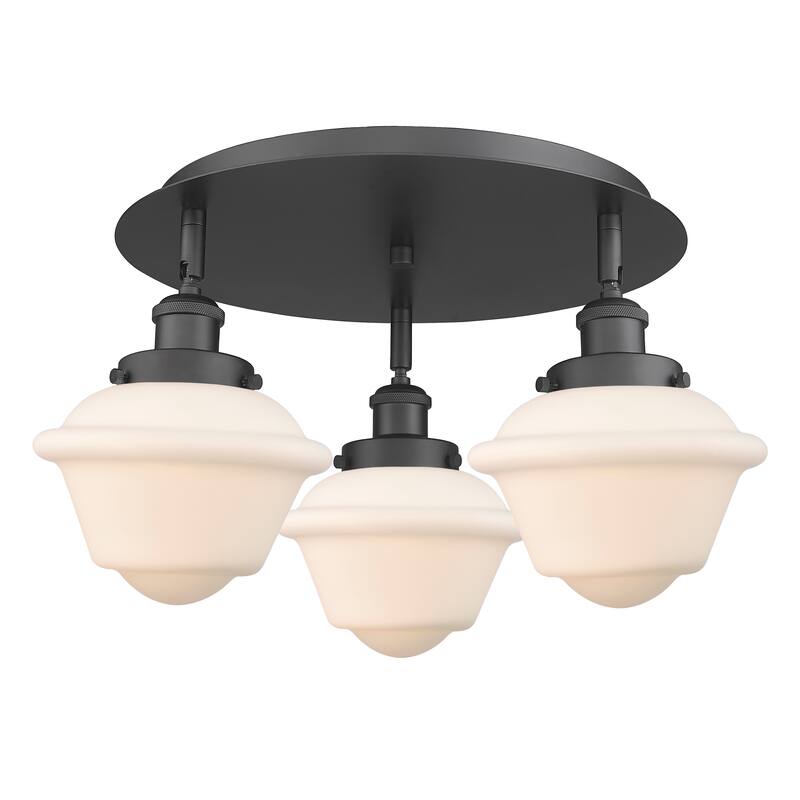 Innovations Lighting Oxford - 3 Light 18" Flush Mount - Matte White/Matte Black