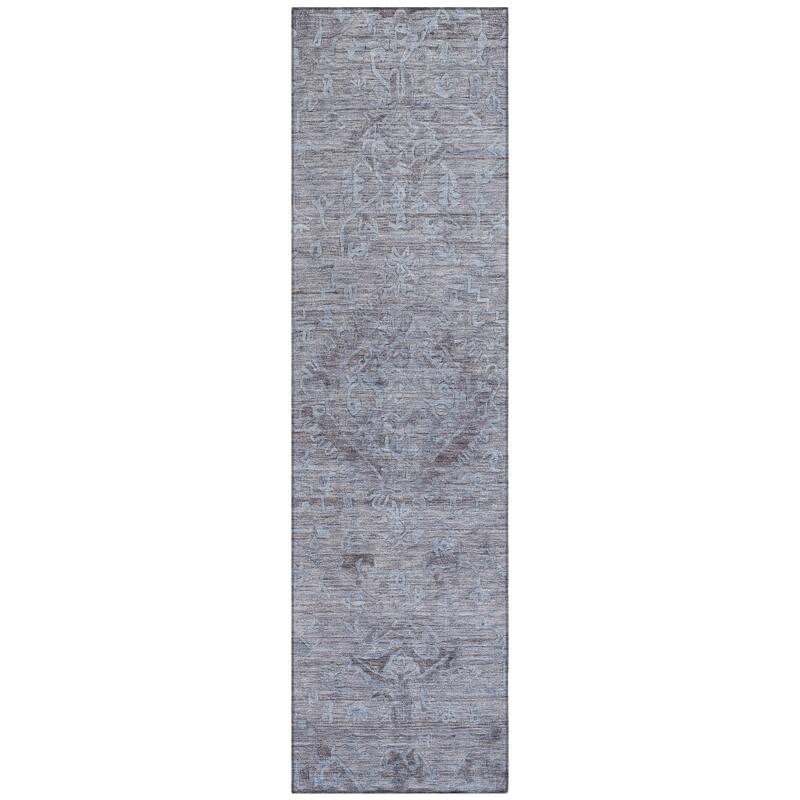 Machine Washable Indoor/ Outdoor Vintage Traditional Chantille Rug