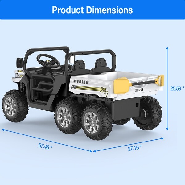 24V Kids Ride on Car 6 Wheels Battery Powered Tractor On Sale Bed Bath Beyond 40396196