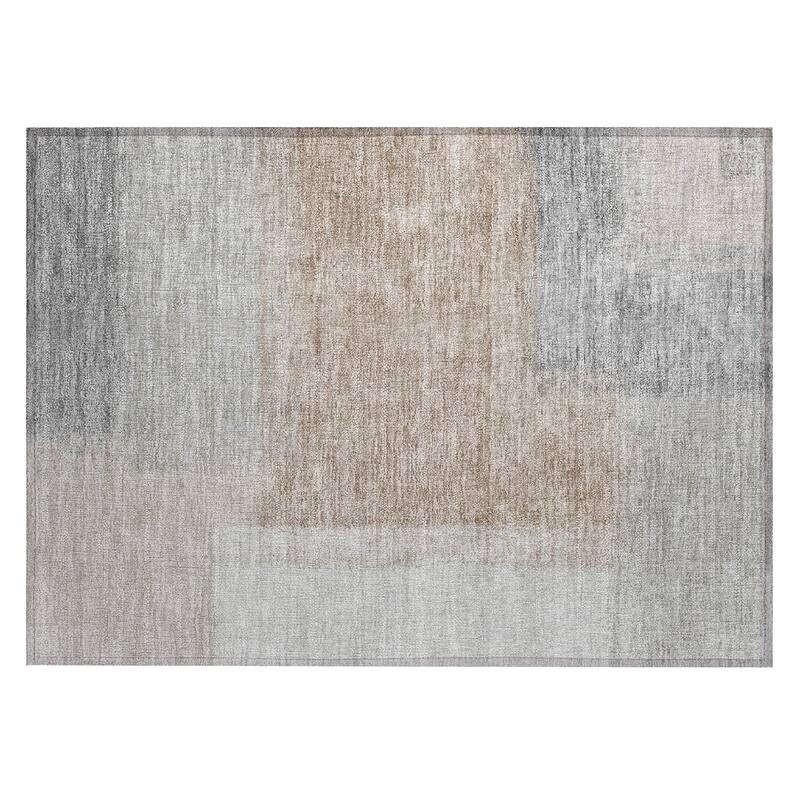 Machine Washable Indoor/ Outdoor Solid Contemporary Chantille Rug