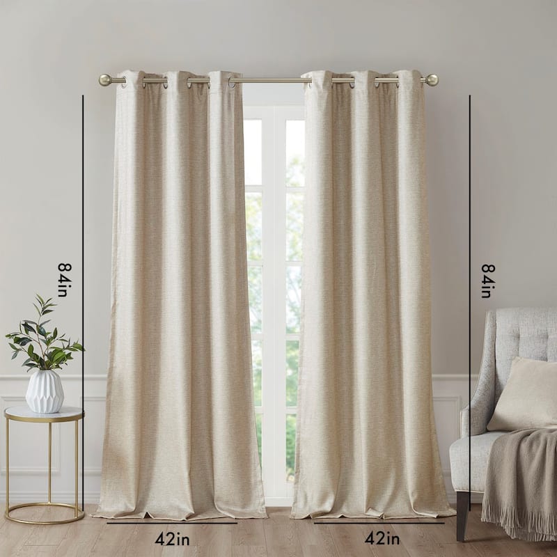 Tonal Printed Faux Silk Total Blackout Curtain Panel