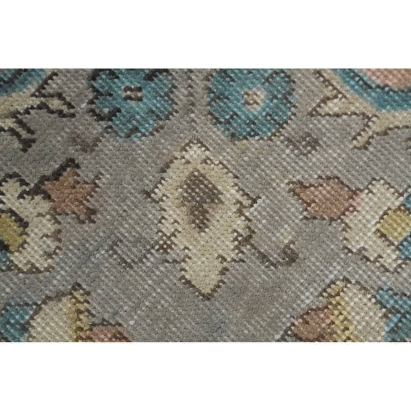 Hand Knotted Oriental 100% Wool Carpet Traditional Medallion Greys & Charcoal Tabriz Area Rug - 12' 3'' X 9' 1''