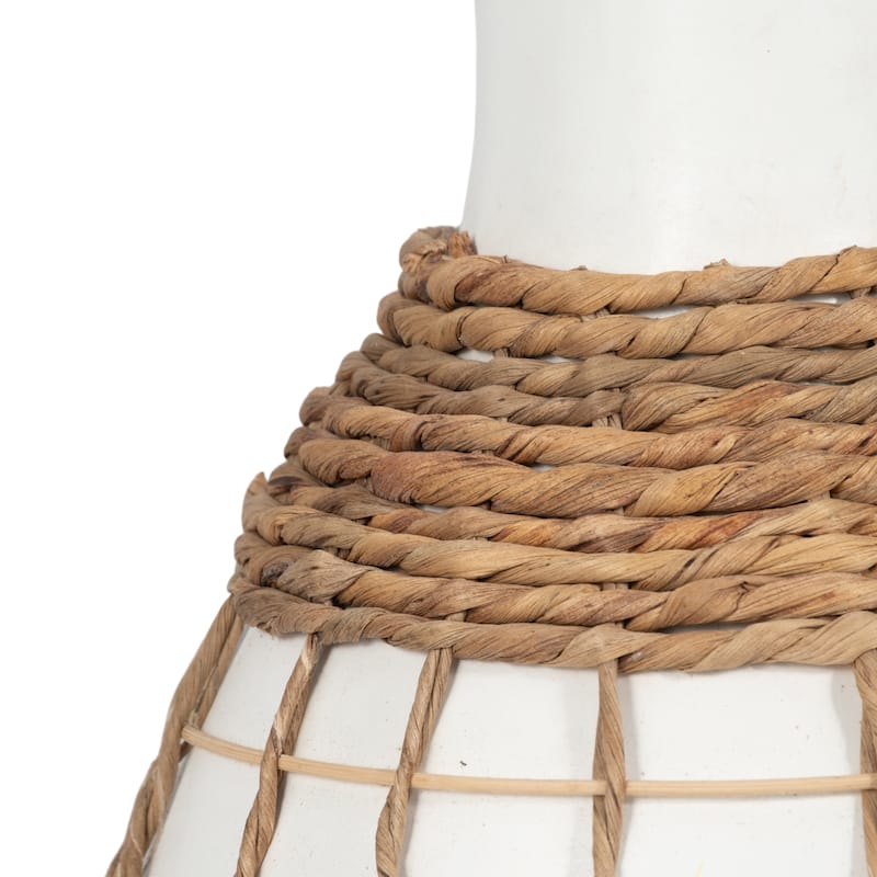 Sagebrook Home Terracotta, 18"h Bottle Vase, White/Brown Finish, Ceramic Art Piece