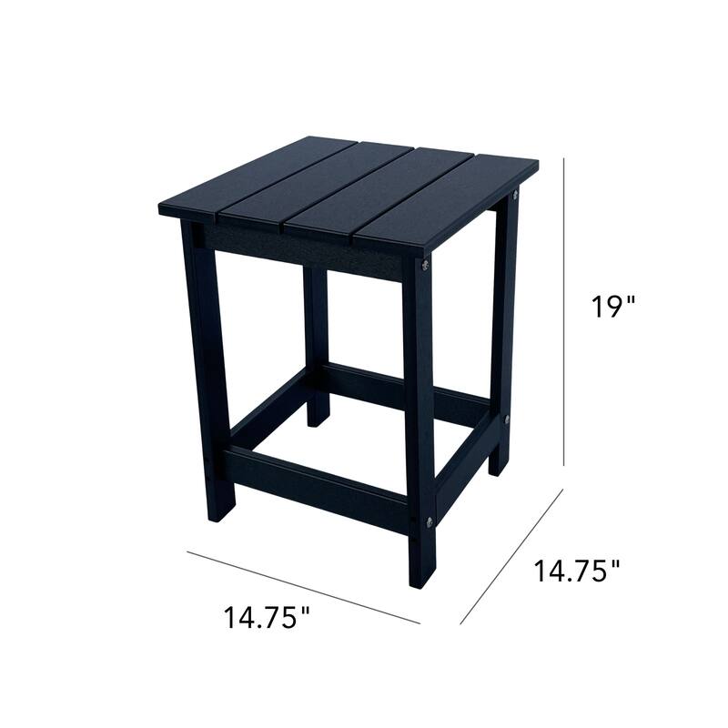 Mason Poly Resin Eco-Friendly All-Weather Square Patio Side Table