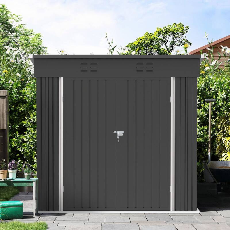 Upgrade 6 ft. W x 4 ft. D Galvanized Steel Outdoor Metal Storage Shed