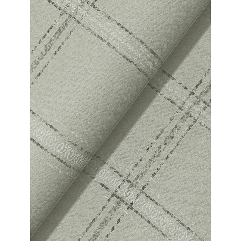 Chesapeake Auberge Sage Plaid Wallpaper