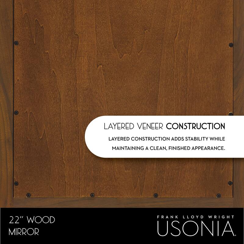 Frank Lloyd Wright USONIA® Harmony 22-inch Wood Mirror - 22 in