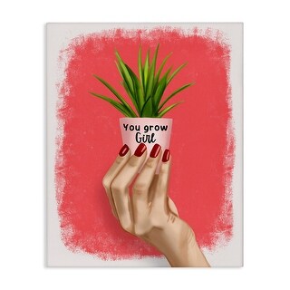 Saba Rauf Stupell You Go Girl Plant Canvas Wall Art Design By Saba Rauf - Bed ...