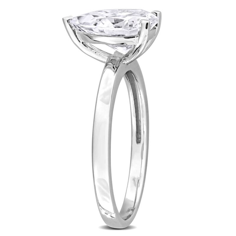 Miadora 2ct DEW Pear-Cut Created Moissanite Solitaire Ring in Sterling Silver