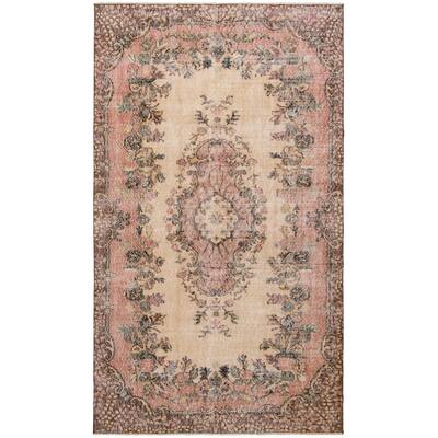 ECARPETGALLERY Hand-knotted Melis Vintage Beige Wool Rug - 5'5 x 9'1