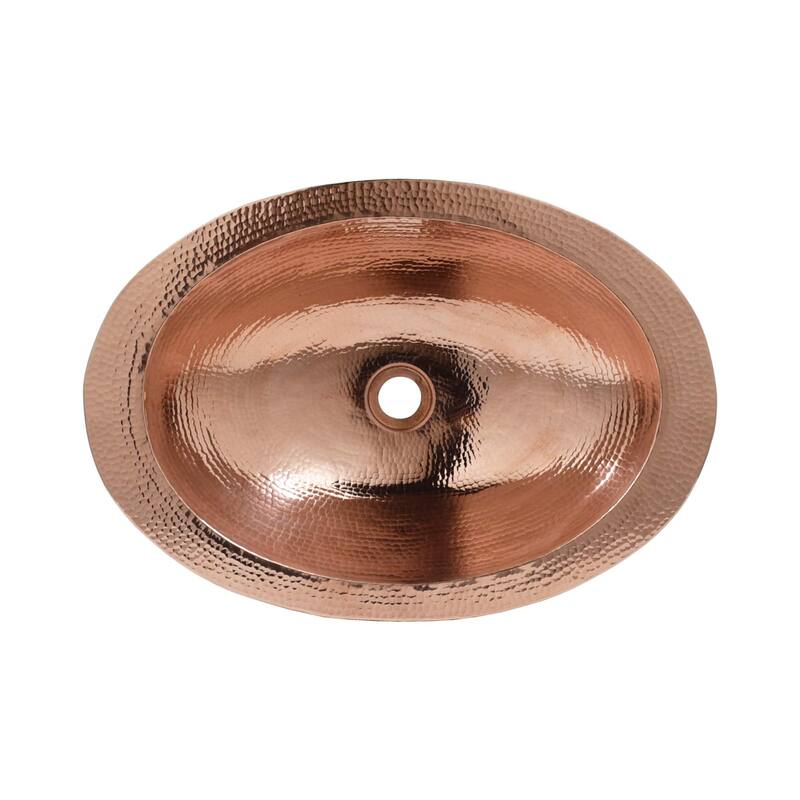 Hibiscus Hand Hammered Copper Drop-in Bathroom Sink