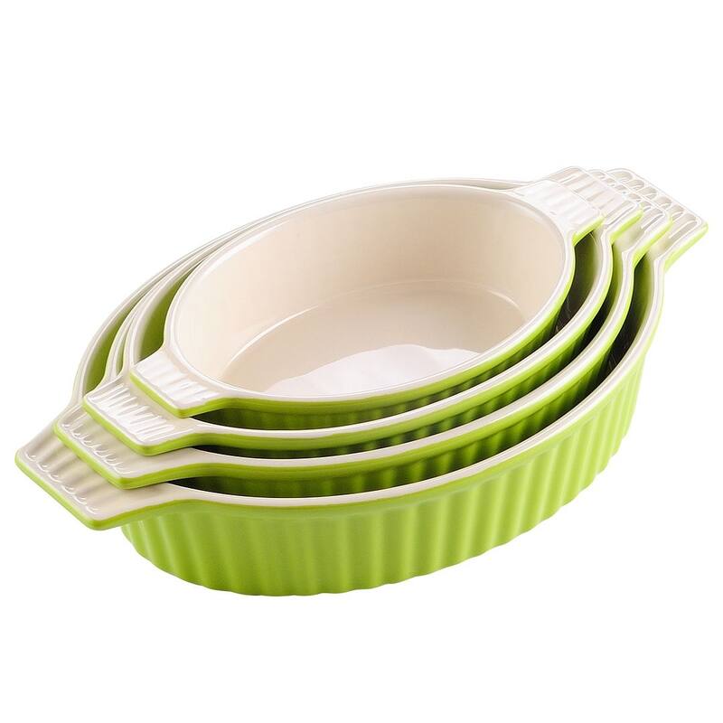 MALACASA, Series Bake.Bake, Ceramic Oval Baking Dish Bakeware Set