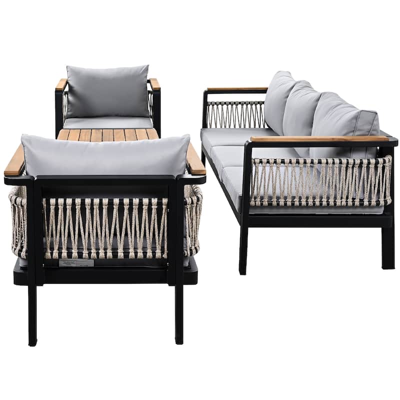 4 Pieces Outdoor Sectional Sofa Set