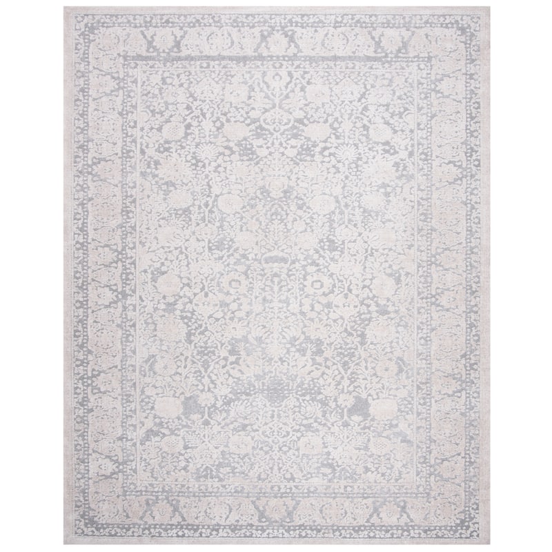 SAFAVIEH Reflection Zadie Modern Oriental Polyester Rug - 9' x 12' - Light Grey/Cream