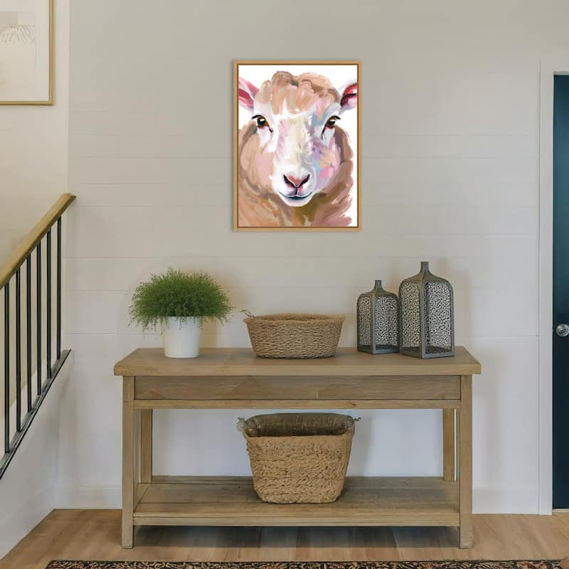 Schaf Sheep by Ohkimiko Framed Canvas Wall Art