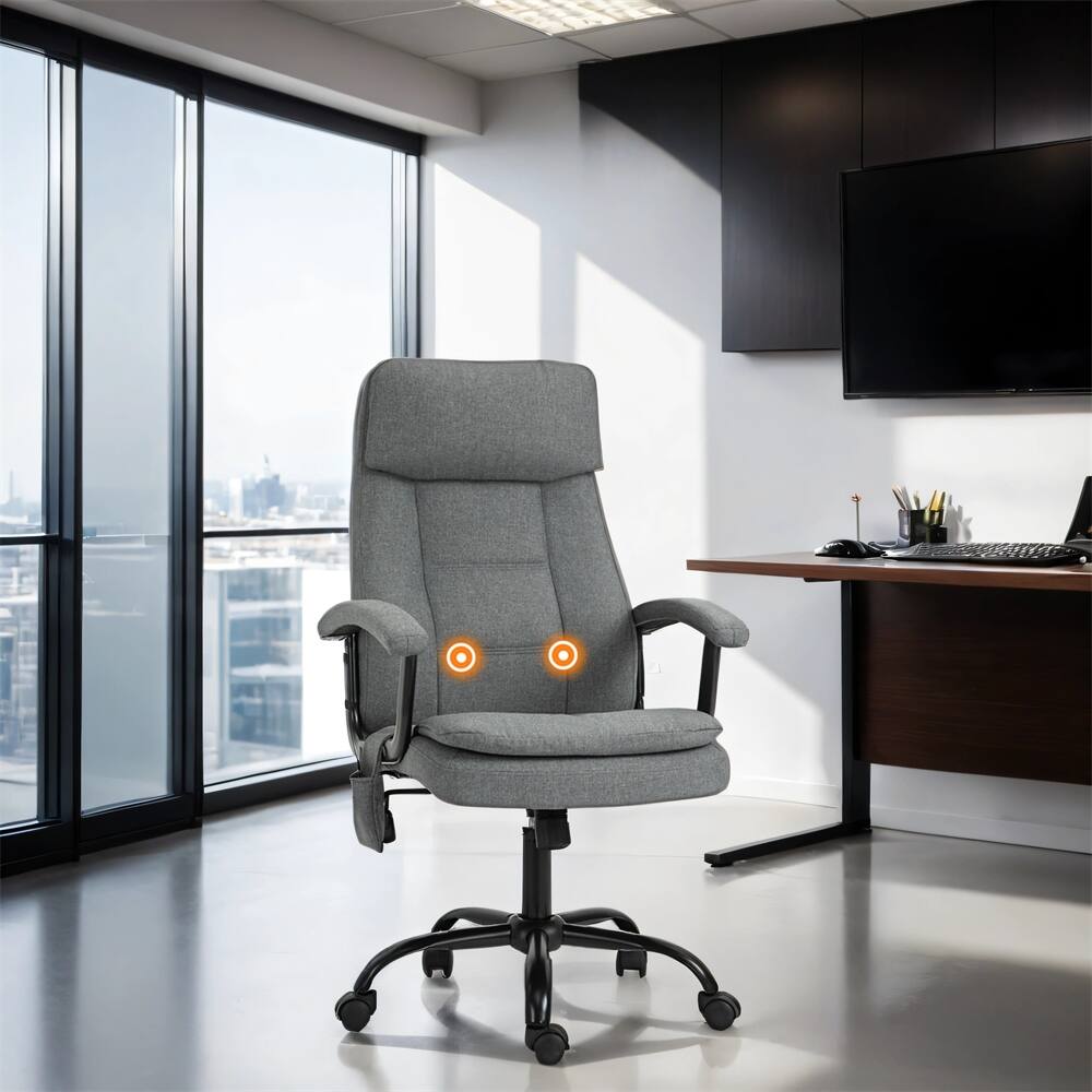Executive Adjustable Office Chair with Lumbar Massage and USB Power