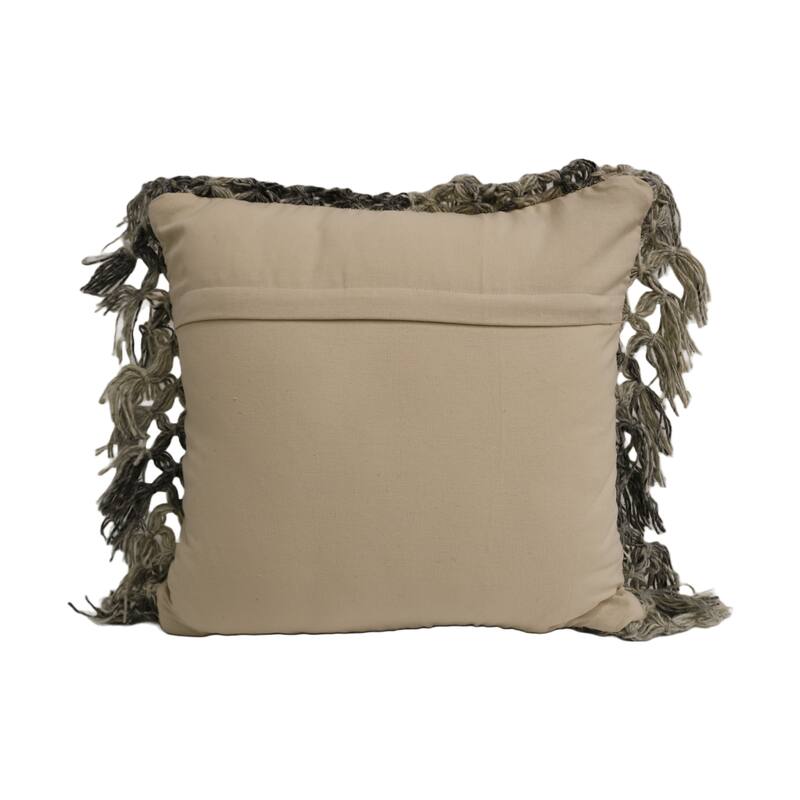 Home&Manor Royan Wool & Cotton Designer Throw Pillow