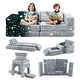 preview thumbnail 1 of 8, Gymax 10 Pcs Modular Kids Play Couch Sectional Sofa Glow in the Dark Green