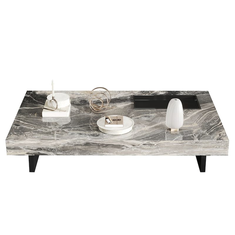 JASIWAY Light Luxury Sintered Stone Rectangle Coffee Table