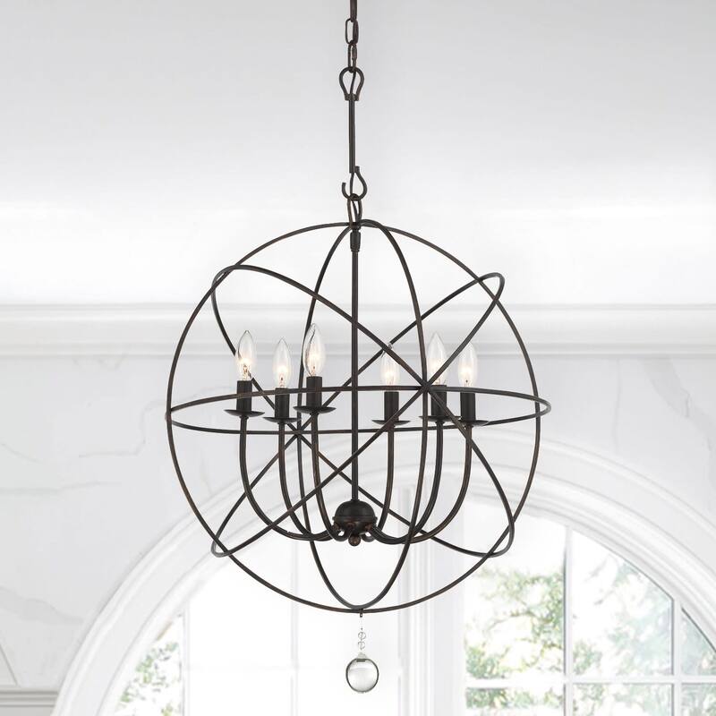Crystorama Lighting Group Solaris 6 Light 22-1/2" Wide Cage Chandelier