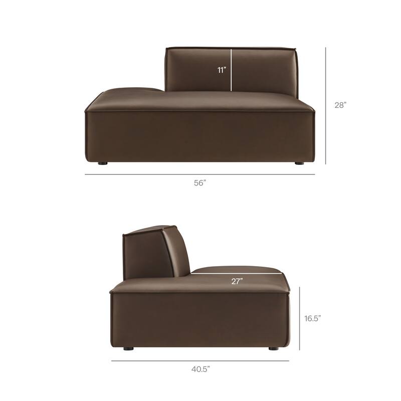 Restore Vegan Leather Left-Facing Armless Modular Chaise
