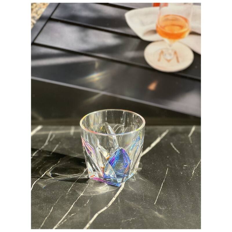 Rainbow Diamond Acrylic Glasses Drinking Set of 4