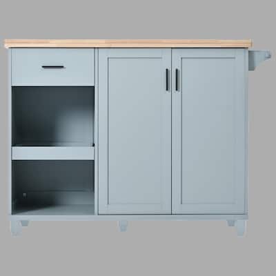 Rolling Kitchen Island with Foldable Countertop, Adjustable Shelves, Drawer, Towel Rack, and Wheels for Kitchen or Dining Room