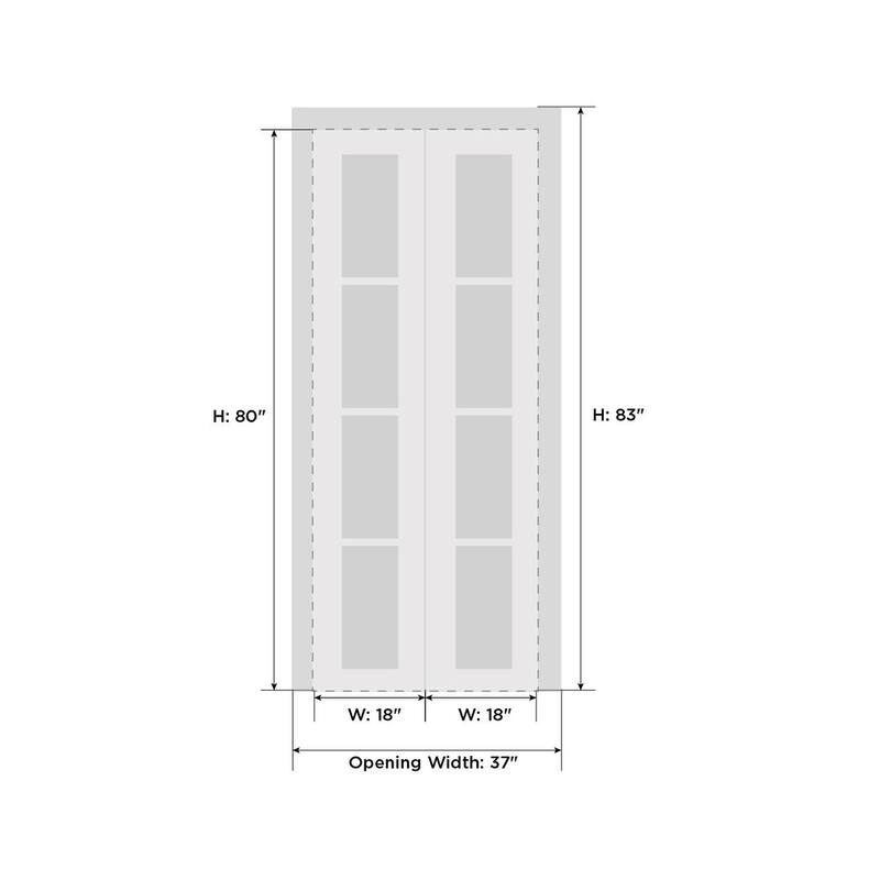Sliding Closet Bi-fold Doors | Mela 0755 Painted White | Sturdy Tracks Moldings Trims | Wood Solid Bedroom Wardrobe Doors