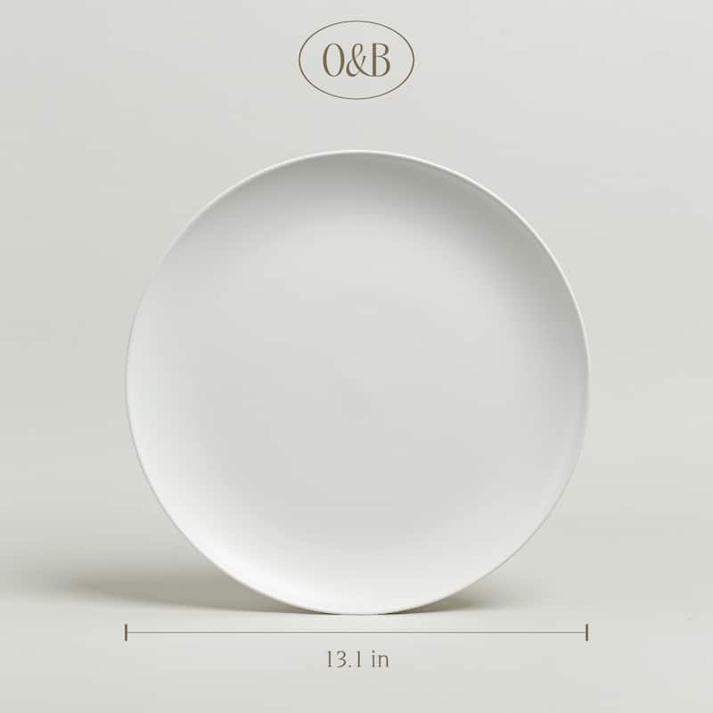 over&back Coupe Semi-Matte Stoneware 13" Round Serving Platter