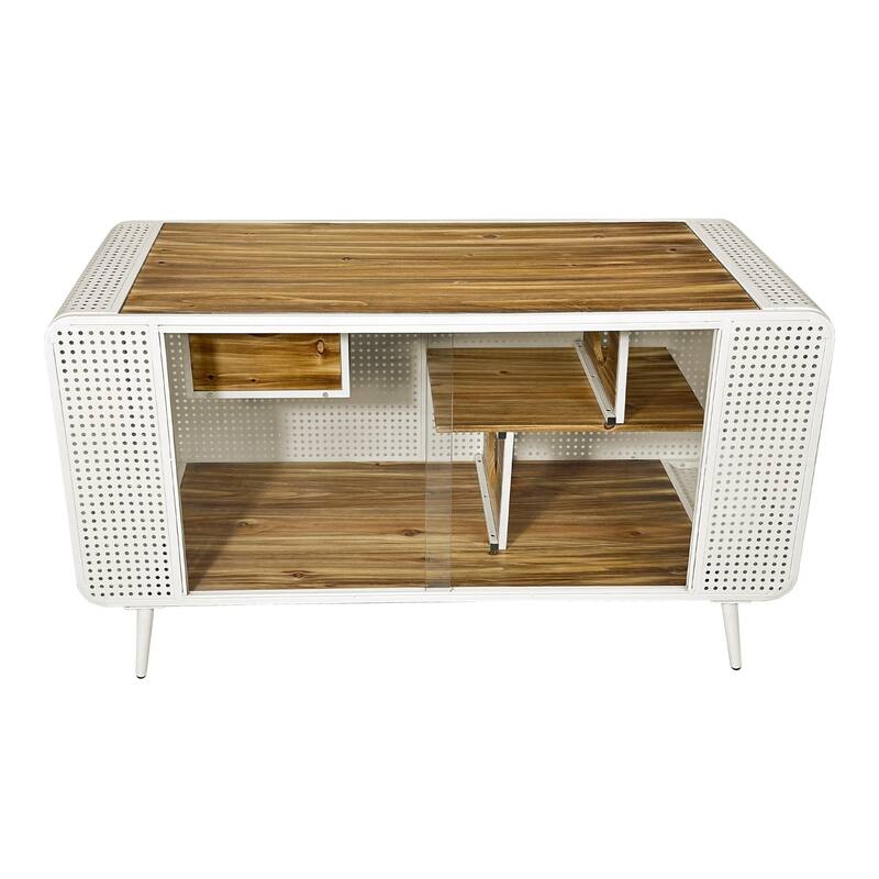 55" Modern Spacious Cat House with Tempered Glass for Living Room and More