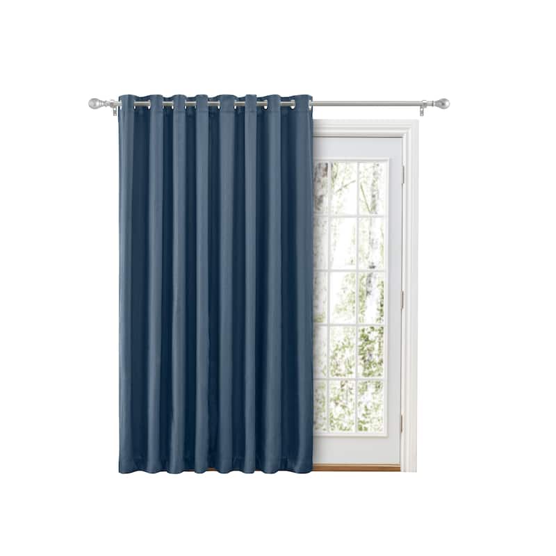 Grand Pointe Grommet Blackout Patio Curtain Panel with Attachable Wand - 110"W x 84"L - Deep Blue