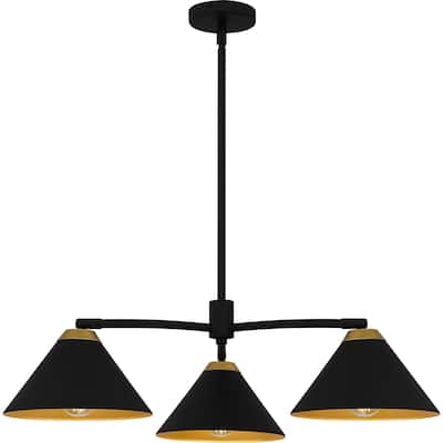 Alscott 3-Light Matte Black Chandelier