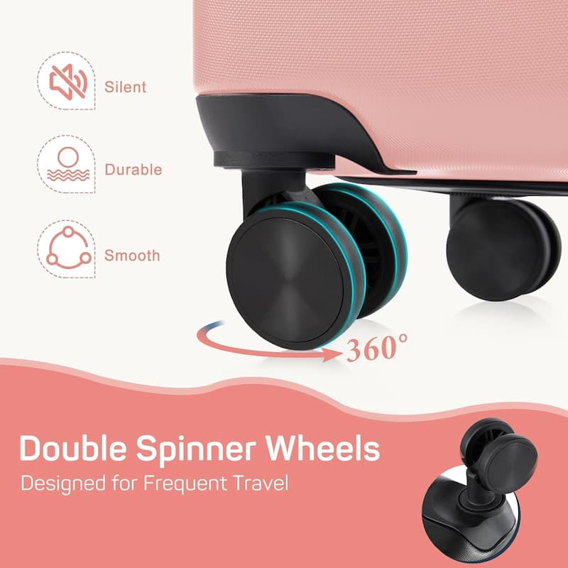 3-Piece Luggage Sets(20/24/28 Inch) , Hard Shell Suitcases with Spinner Wheels, Expandable Lightweight Rolling Suitcase Sets