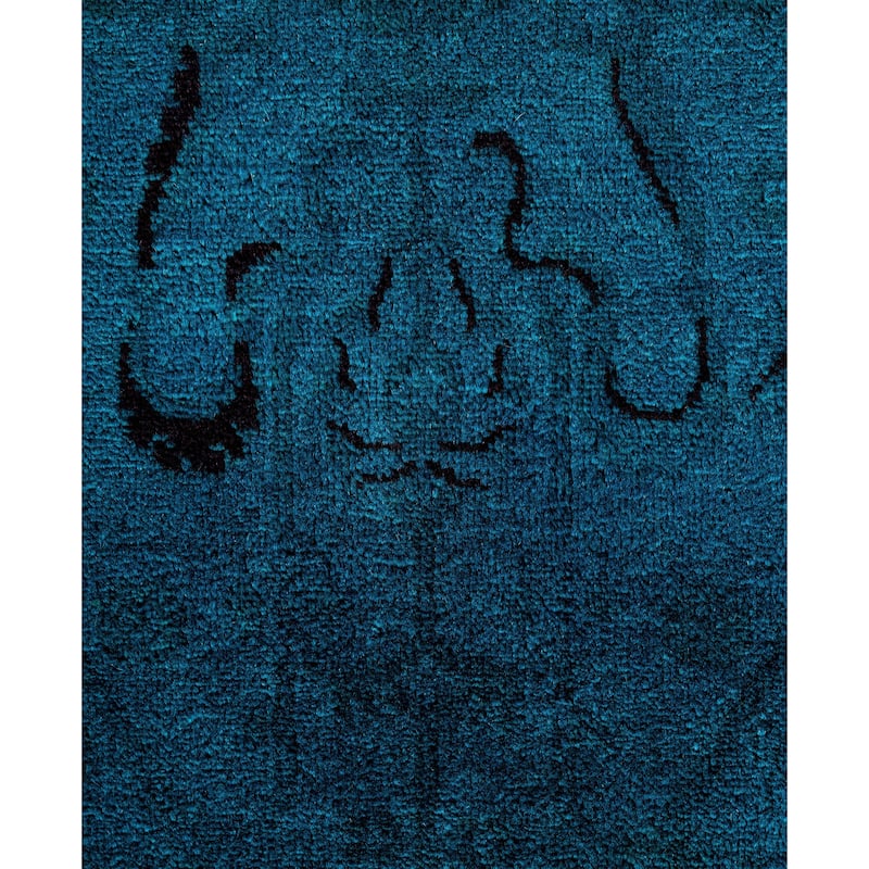 Overdyed One-of-a-Kind Hand-Knotted Area Rug - Green - 9' 2" x 11' 10"