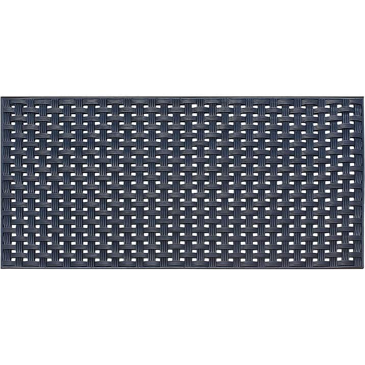 A1HC Basket Weave Design Indoor/Outdoor Decorative Durable Rubber Doormat 32"X48" - Black