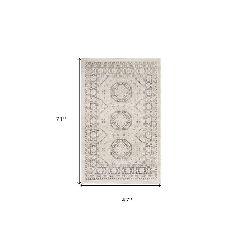 Fijoc Distressed Geometric Area Rug By HomeRoots - 4' x 6'