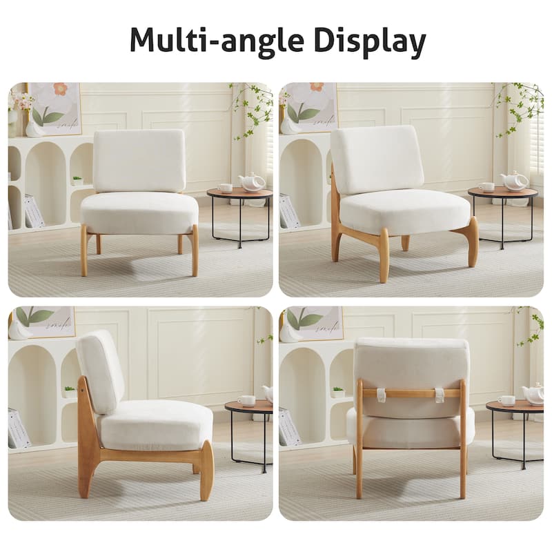 Modern Teddy Slipper Chair Armless Lounge Sofa