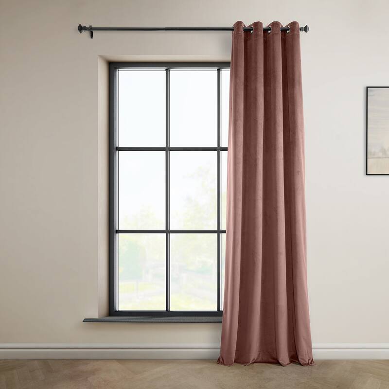 Exclusive Fabrics Heritage Plush Velvet Room Darkening Grommet Curtain (1 Panel)