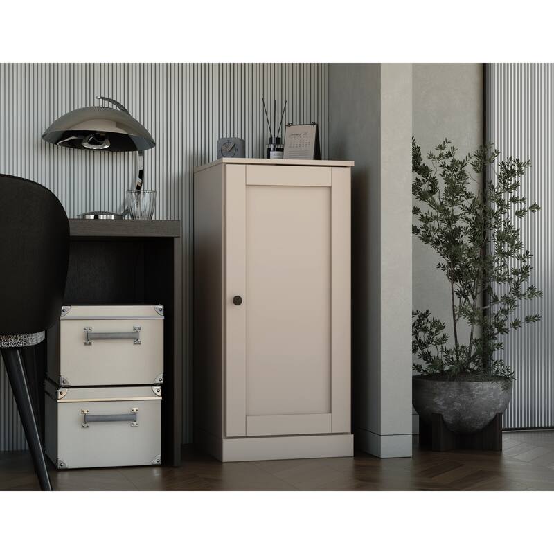 Palace Imports 100% Solid Wood 3-Shelf Bookcase with Shaker Door and Adjustable Shelves