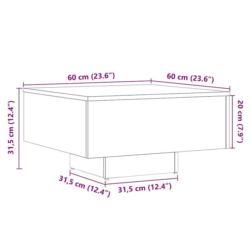vidaXL Coffee Table Artisan Oak Engineered Wood Regular Coffee Table - 23.6 x 23.6 x 12.4