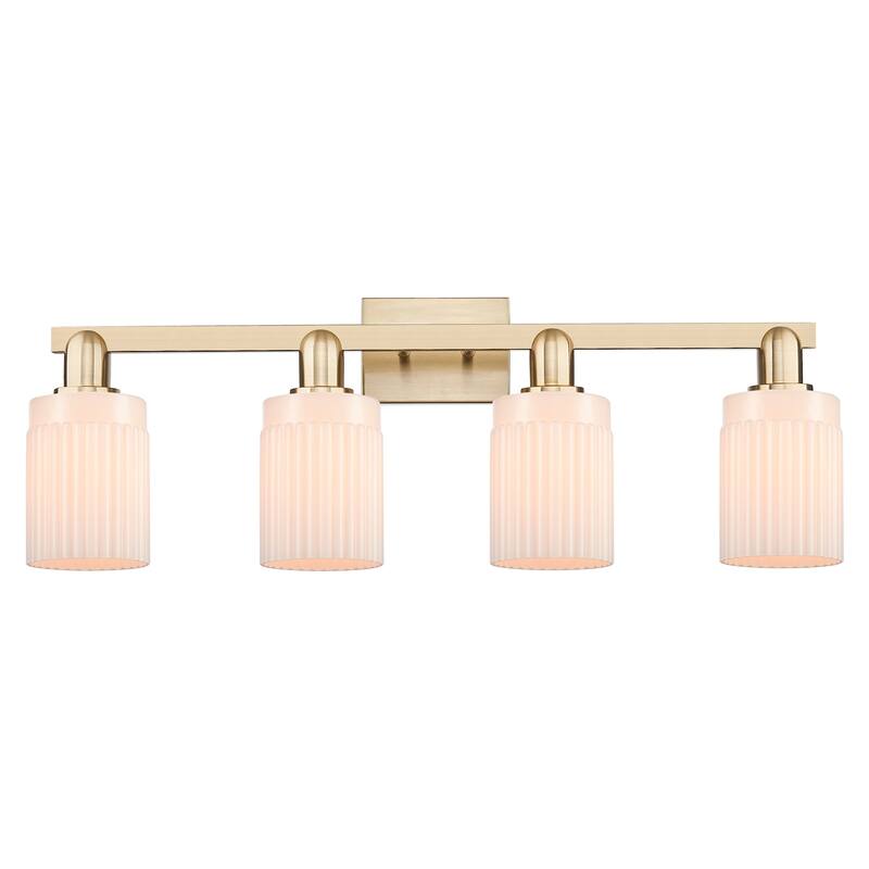 Innovations Lighting 716-4W-11-32 Hadley Vanity Hadley 4 Light 32" - Champagne Bronze / Matte White