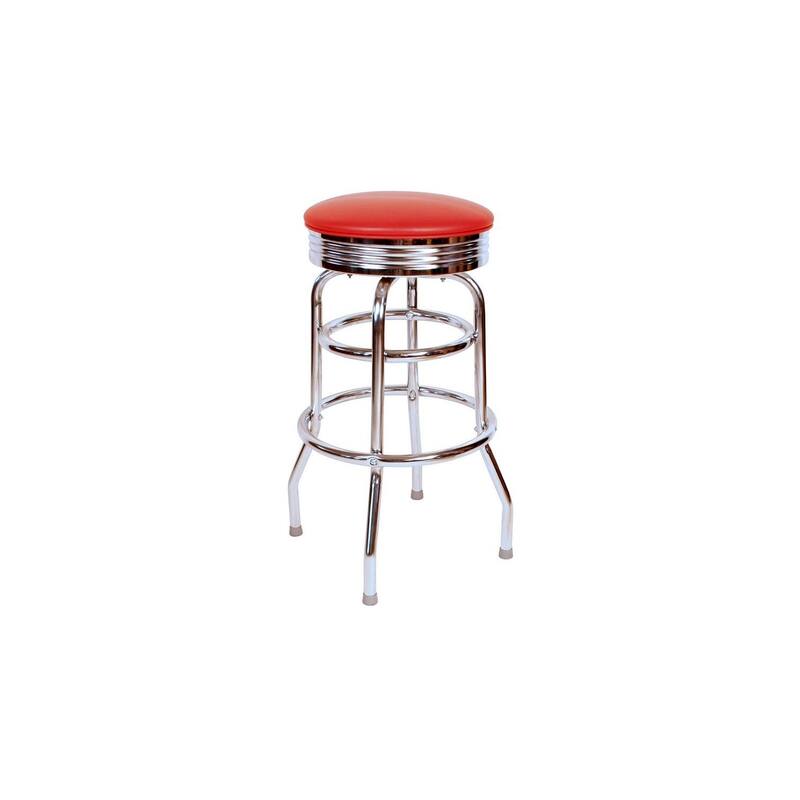 Swivel Metal Bar Stool in Coastal Style with Round Seat, 30 Inch Seat Height, Perfect for Kitchen or Home Bar