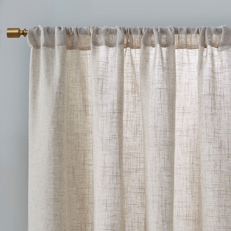 Linen Blend Light Filtering Curtain Panel Pair