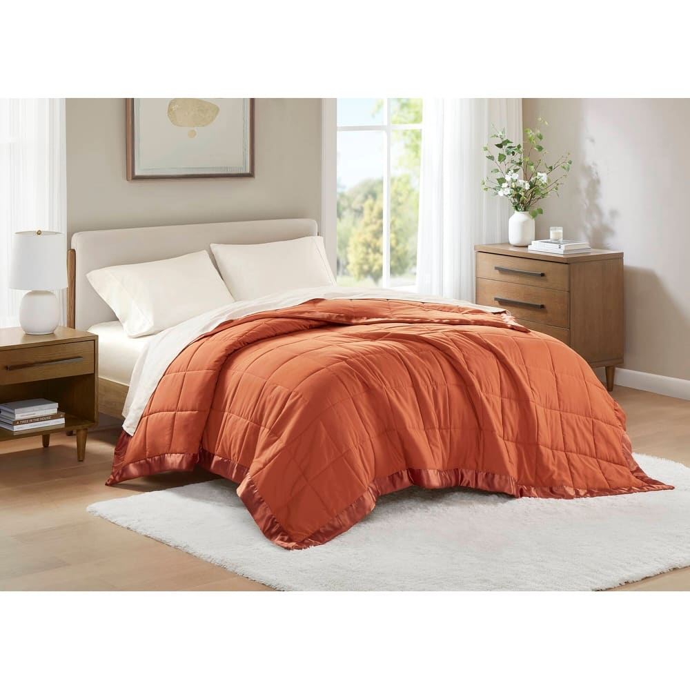 Madison Park Prospect Lightweight Down Alternative Blanket with Satin Trim
