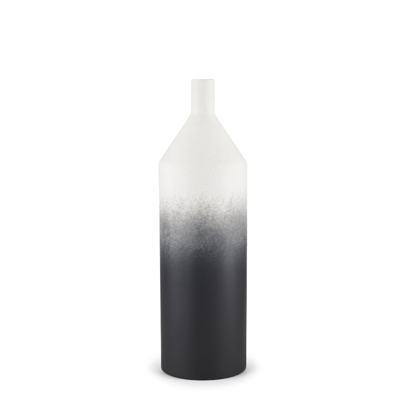 20" Black And White Ombre Metal Table Vase - 5.91